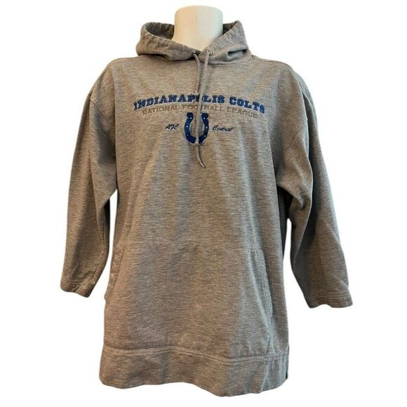 Indianapolis Colts Hoodie Mens Large Gray Fleece Sweatshirt NFL Football - Picture 1 of 6